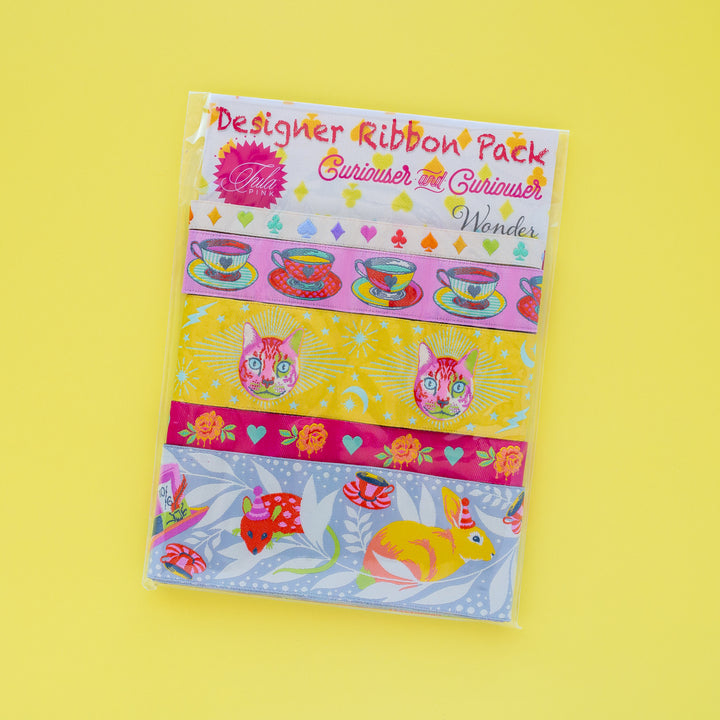 Renaissance Ribbons - Tula Pink Curiouser & Curiouser in Wonder - Designer Ribbon Pack - DP-94 Wonder