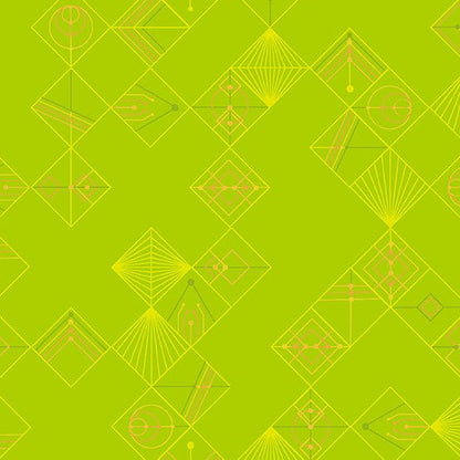 Deco Glo II - Tiles in Lime - CS-788-G - Half Yard