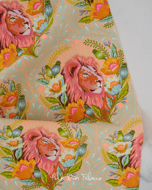 Cotton quilting fabric pattern called 'Good Hair Day in Lunar'. Part of the 'Everglow' fabric collection. Designed by Tula Pink for fabric company Free Spirit Fabrics. SKU: PWTP201.LUNAR. 44-45 inch width.