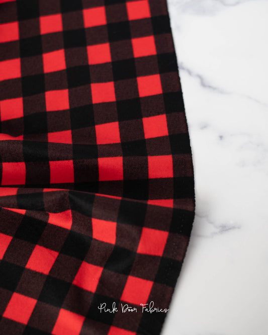 Holiday Homies Flannel - Check Yo'self in Holly Berry - Tula Pink for Free Spirit - FNTP002.HOLLY - Half Yard