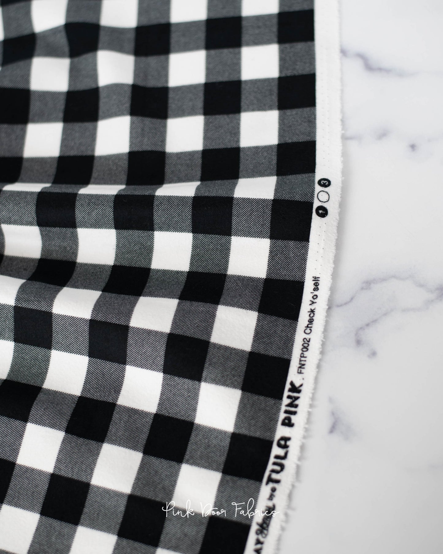 Holiday Homies Flannel - Check Yo'self in Ink - Tula Pink for Free Spirit - FNTP002.INKXX - Half Yard