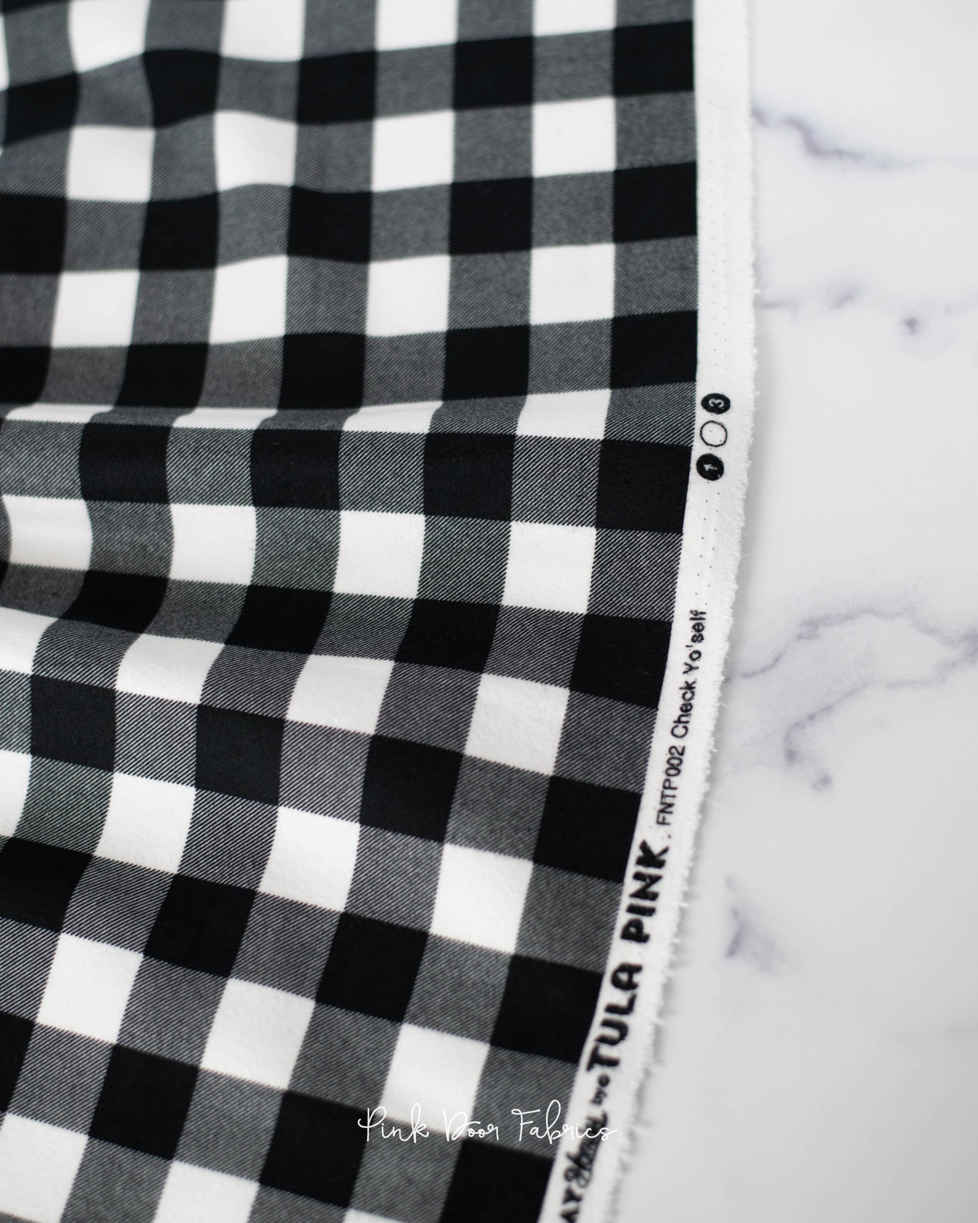 Holiday Homies Flannel - Check Yo'self in Ink - Tula Pink for Free Spirit - FNTP002.INKXX - Half Yard