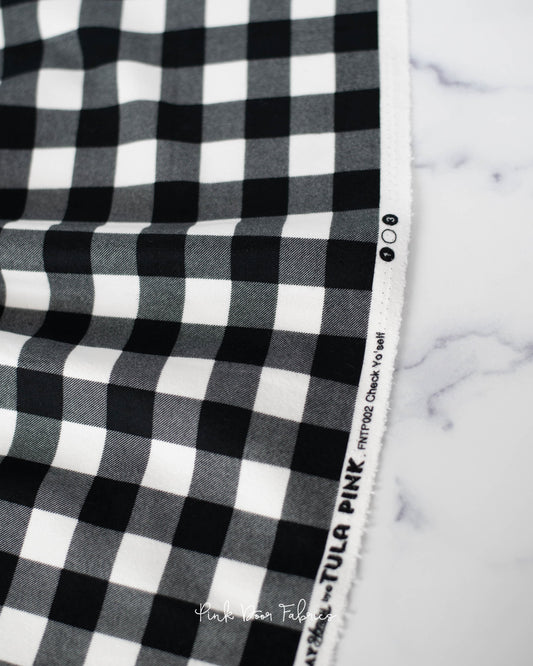 Holiday Homies Flannel - Check Yo'self in Ink - Tula Pink for Free Spirit - FNTP002.INKXX - Half Yard