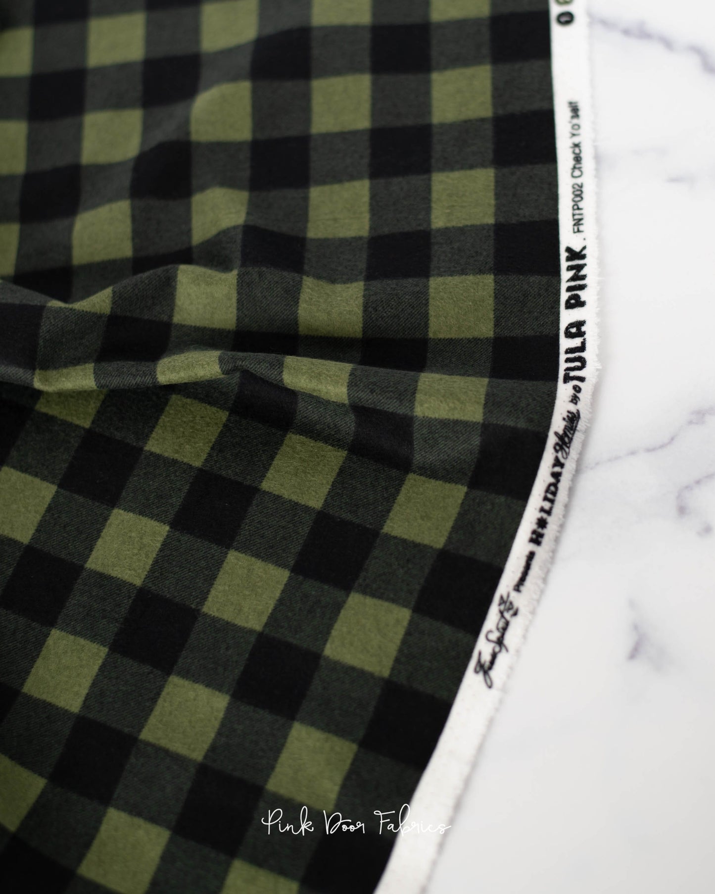 Holiday Homies Flannel - Check Yo'self in Pine Fresh - Tula Pink for Free Spirit - FNTP002.PINEF - Half Yard