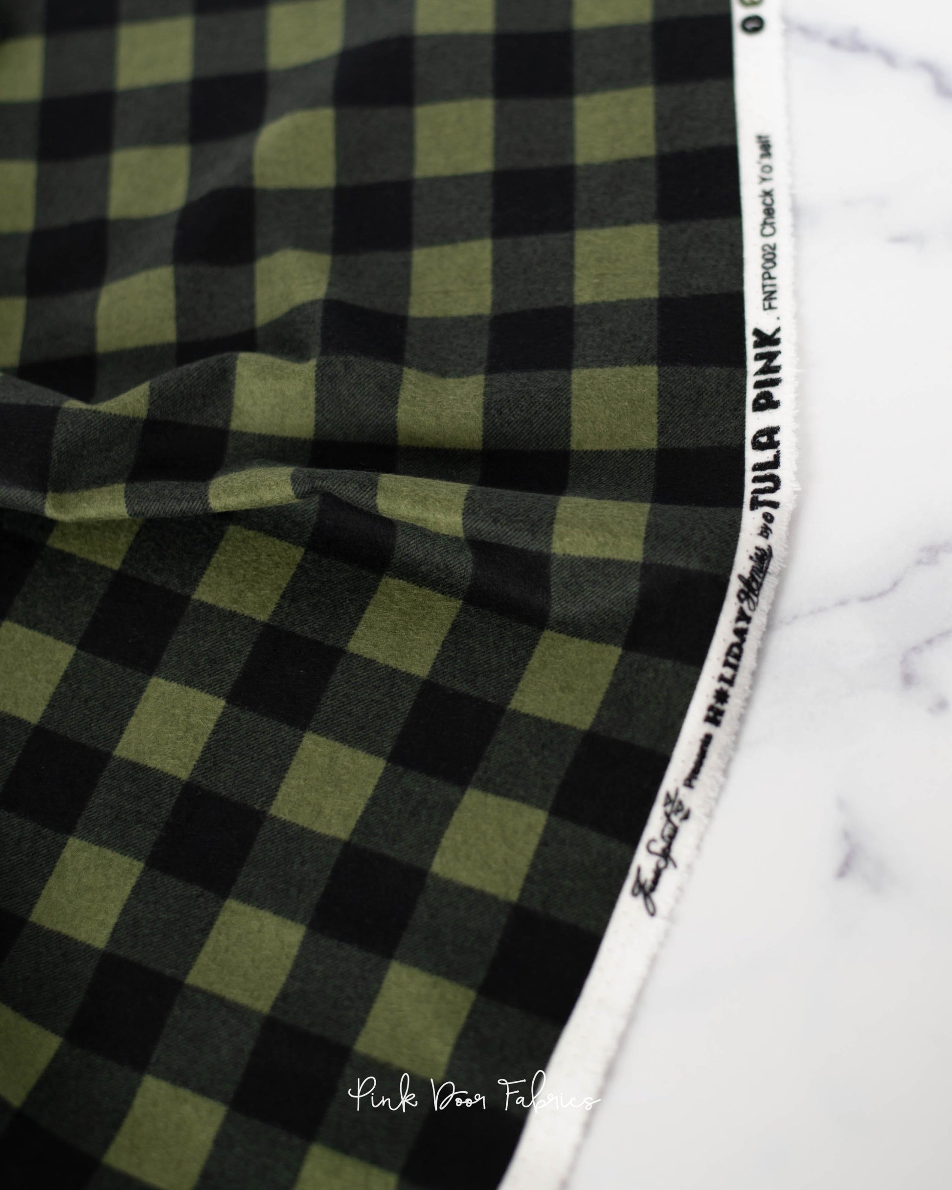 Holiday Homies Flannel - Check Yo'self in Pine Fresh - Tula Pink for Free Spirit - FNTP002.PINEF - Half Yard