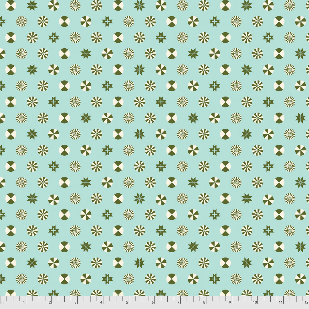 Holiday Homies Flannel - Peppermint Stars in Pine Fresh - Tula Pink for Free Spirit - FNTP005.PINEF - Half Yard