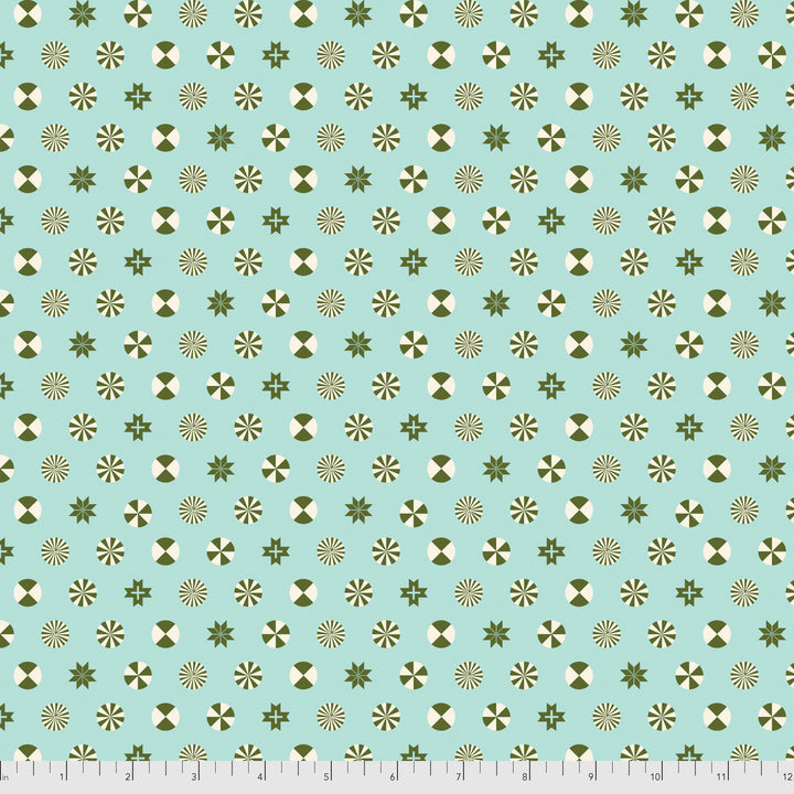 Holiday Homies Flannel - Peppermint Stars in Pine Fresh - Tula Pink for Free Spirit - FNTP005.PINEF - Half Yard