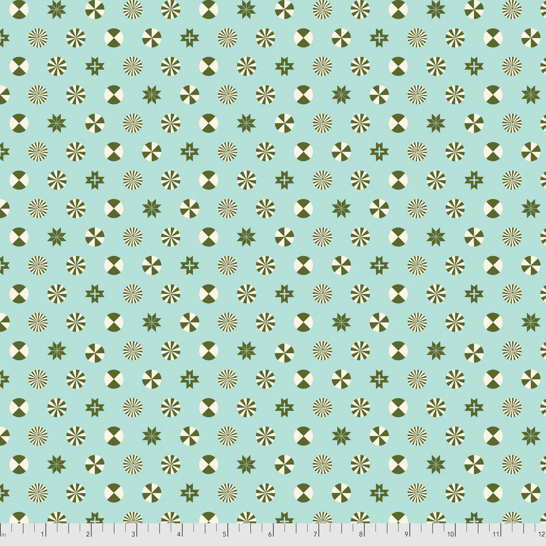 Holiday Homies Flannel - Peppermint Stars in Pine Fresh - Tula Pink for Free Spirit - FNTP005.PINEF - Half Yard