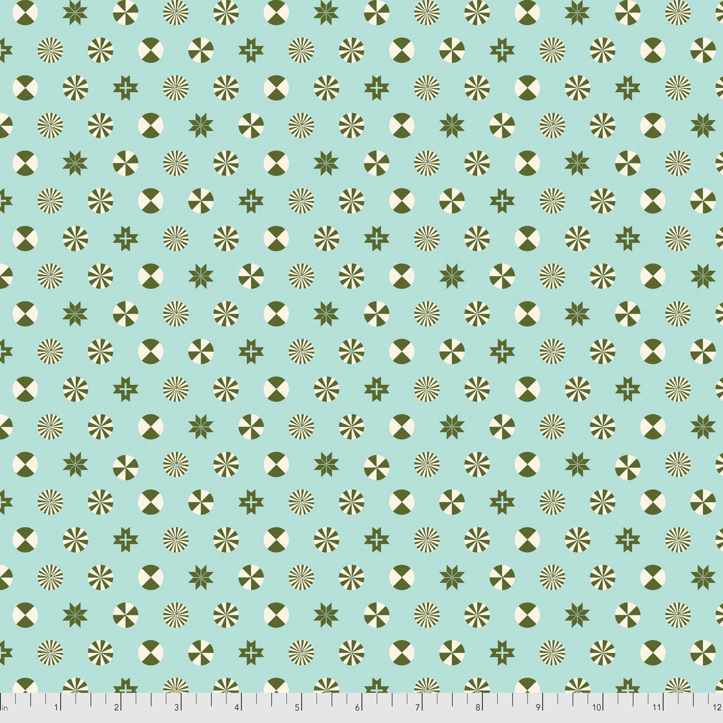 Holiday Homies Flannel - Peppermint Stars in Pine Fresh - Tula Pink for Free Spirit - FNTP005.PINEF - Half Yard