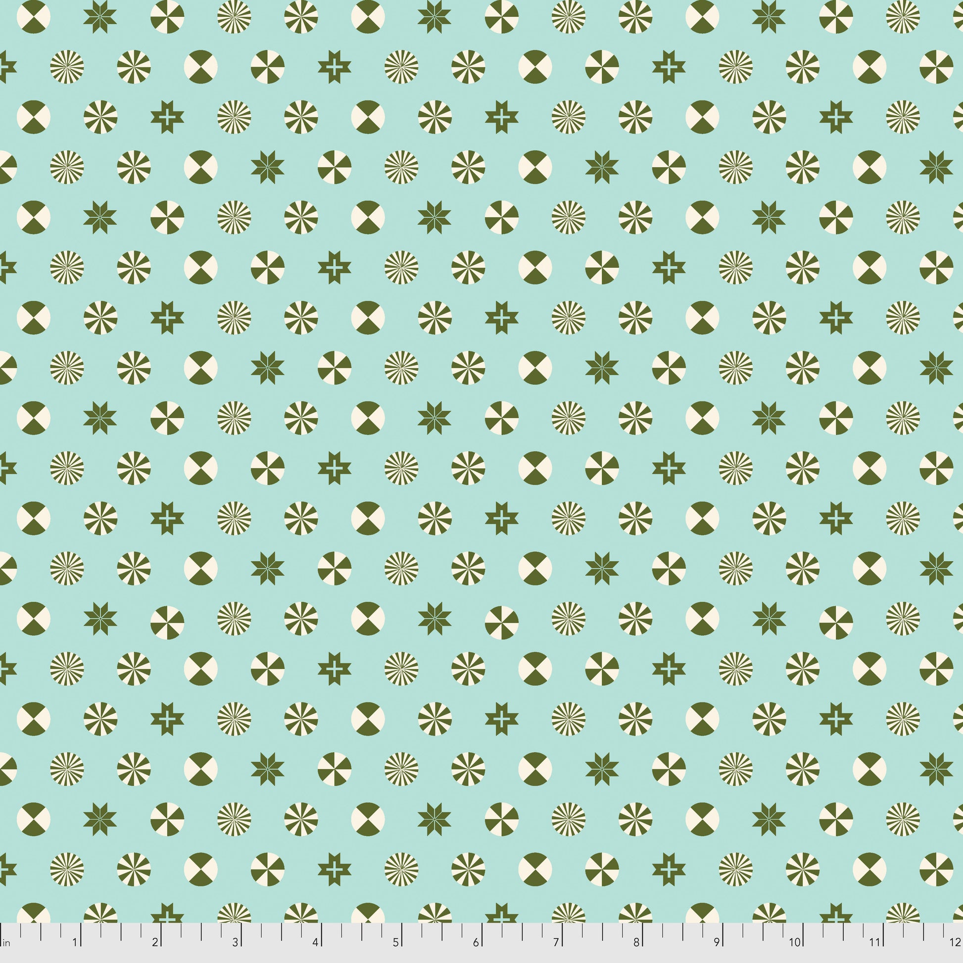 Holiday Homies Flannel - Peppermint Stars in Pine Fresh - Tula Pink for Free Spirit - FNTP005.PINEF - Half Yard