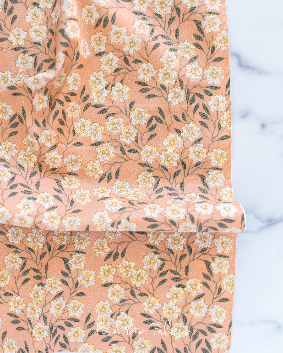 Get Out and Explore - Wild Vines in Peach - Mint Tulip for Cotton + Steel - MT101-PE2 - Half Yard