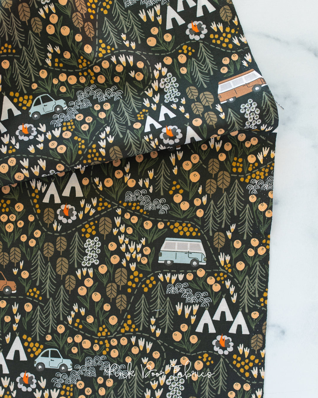 Get Out and Explore - Campfire Night in Pine - Mint Tulip for Cotton + Steel - MT100-PI2 - Half Yard