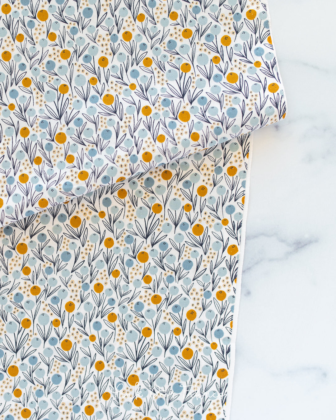 Get Out and Explore - Camping Flowers in Morning Blue - Mint Tulip for Cotton + Steel - MT104-MB1 - Half Yard