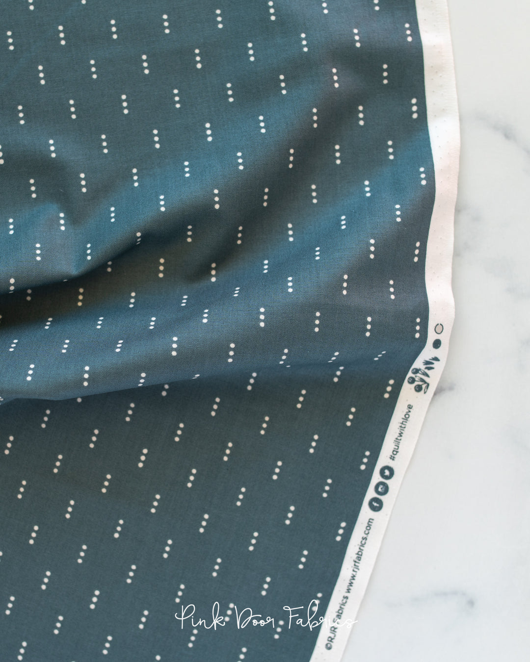 Get Out and Explore - Three Dots in Slate - Mint Tulip for Cotton + Steel - MT103-SL1 - Half Yard