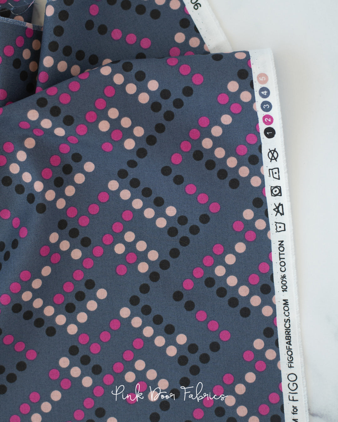 GhostTown - Dots in Denim - Figo Fabrics - 90520-45 - Half Yard