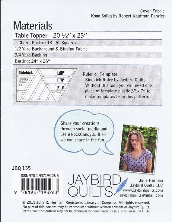Rock Candy Table Topper - Jaybird Quilts - Paper Pattern - JBQ 135