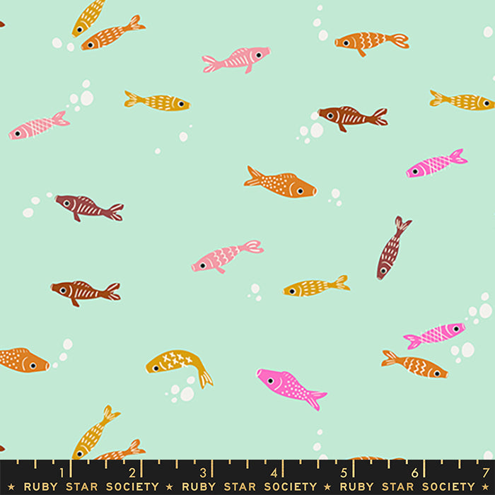 Koi Pond - Fishies in Mint - Ruby Star Society - RS1036 13 - Half Yard
