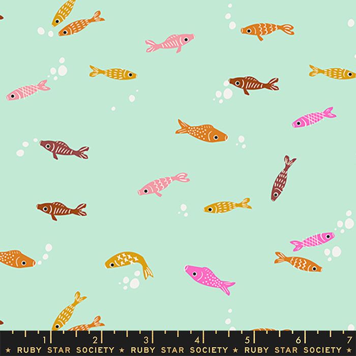 Koi Pond - Fishies in Mint - Ruby Star Society - RS1036 13 - Half Yard