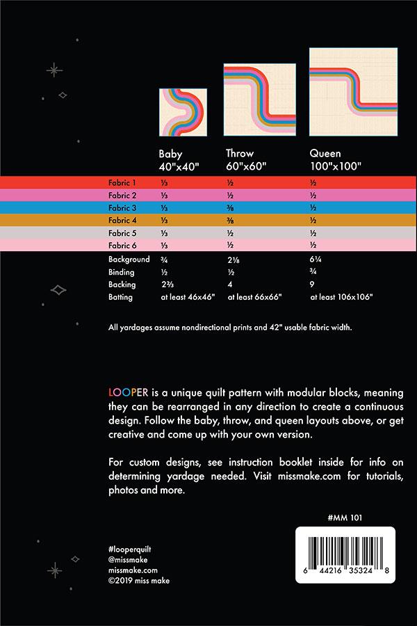 Looper Quilt - Miss Make - Quilt Pattern - Paper Pattern