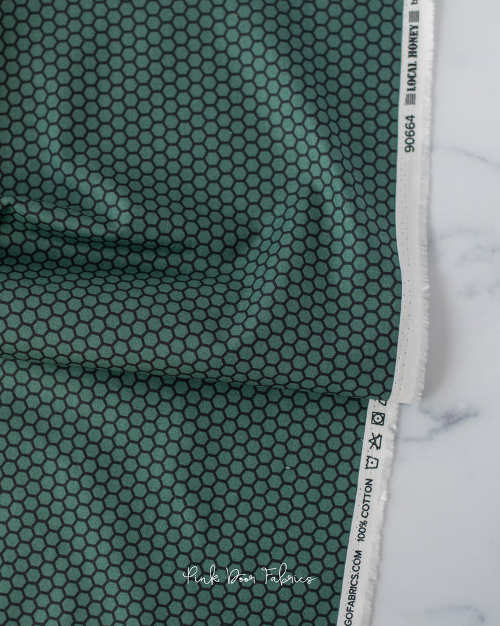 Local Honey - Honeycomb in Spruce - Heather Bailey for Figo Fabrics - 90664-64 - Half Yard