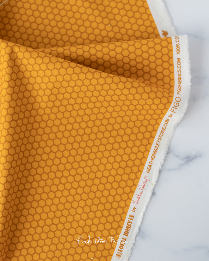 Local Honey - Honeycomb in Gold - Heather Bailey for Figo Fabrics - 90664-55 - Half Yard