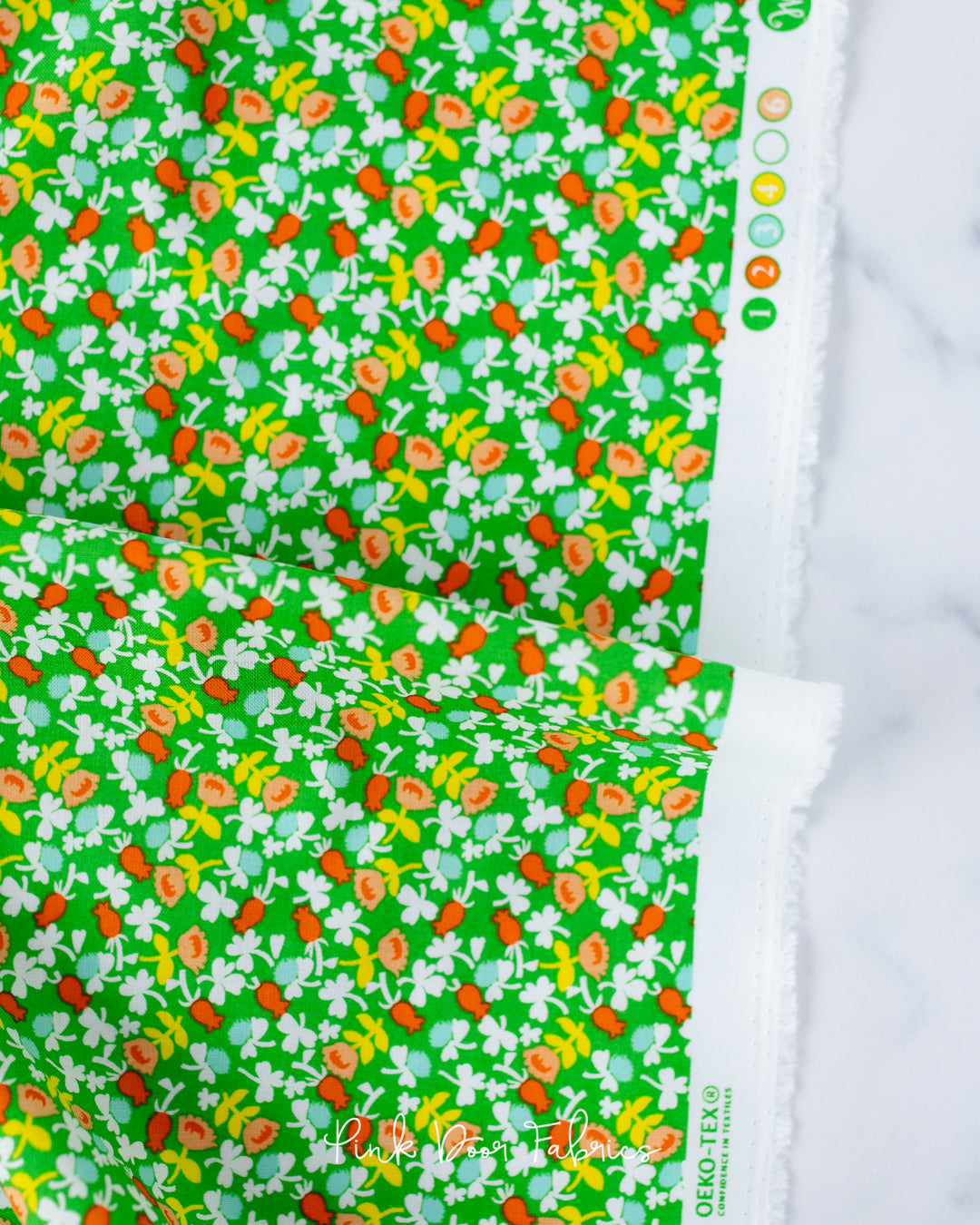 Lucky Rabbit - Calico in Green - 37027A-6 - Half Yard