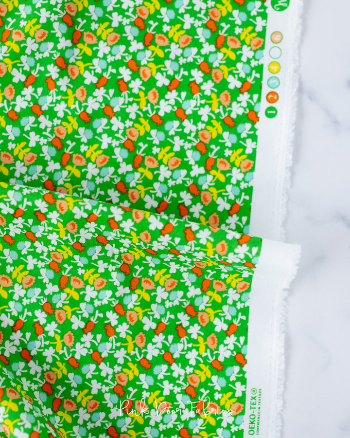 Lucky Rabbit - Calico in Green - 37027A-6 - Half Yard