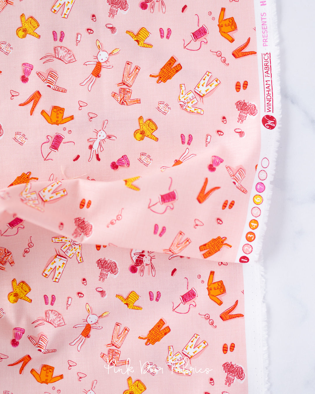 Lucky Rabbit - Doll Clothes in Pink - 53243-7 - Half Yard