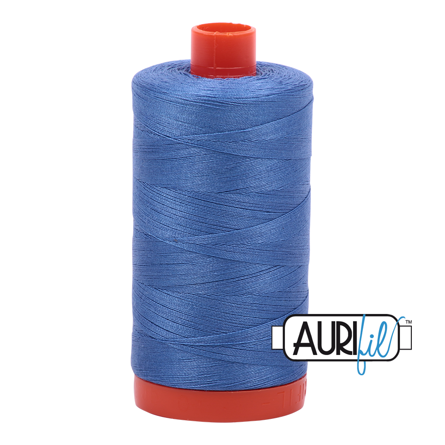 Aurifil Cotton Mako Thread - 50wt - 1300m Spool - Light Blue Violet - MK50SC6 1128