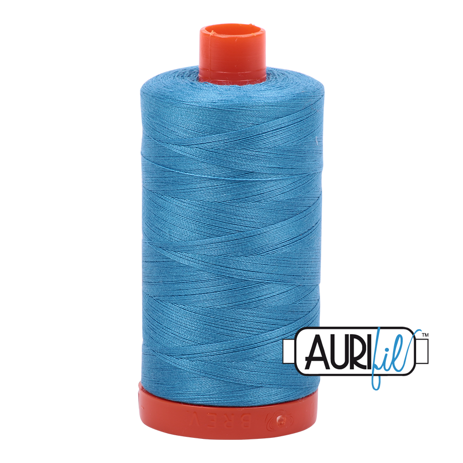 Aurifil Cotton Mako Thread - 50wt - 1300m Spool - Bright Teal - MK50SC6 1320