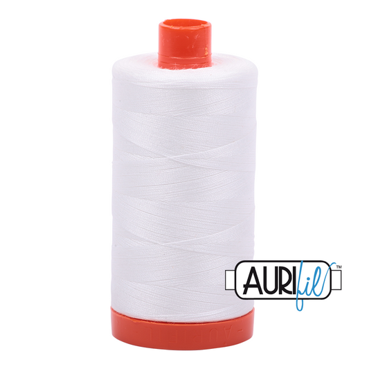 Aurifil Cotton Mako Thread - 50wt - 1300m Spool - Natural White - MK50SC6 2021