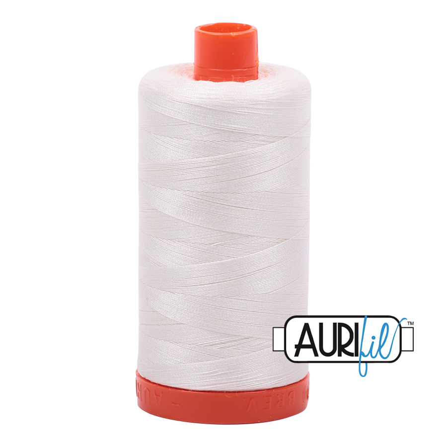 Aurifil Cotton Mako Thread - 50wt - 1300m Spool - Chalk - MK50SC6 2026