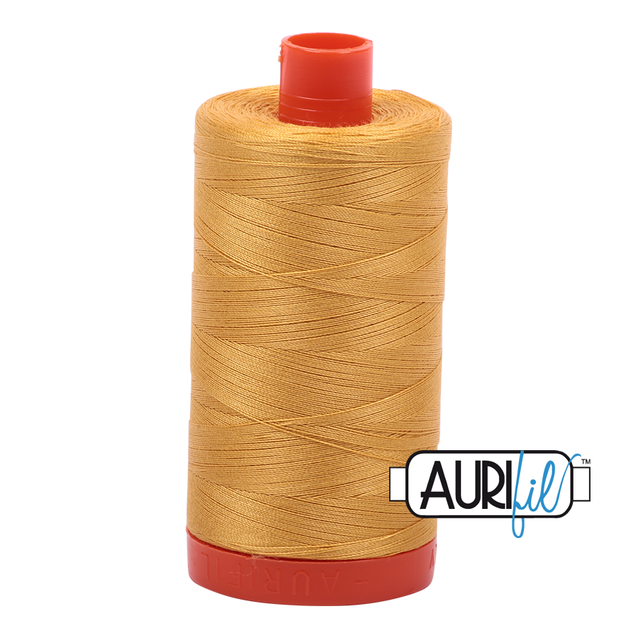 Aurifil Cotton Mako Thread - 50wt - 1300m Spool - Tarnished Gold - MK50SC6 2132