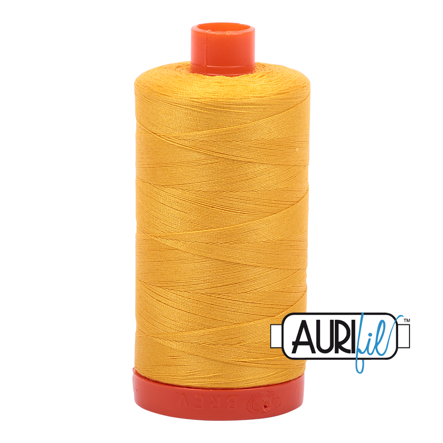 Aurifil Cotton Mako Thread - 50wt - 1300m Spool - Yellow - MK50SC6 2135