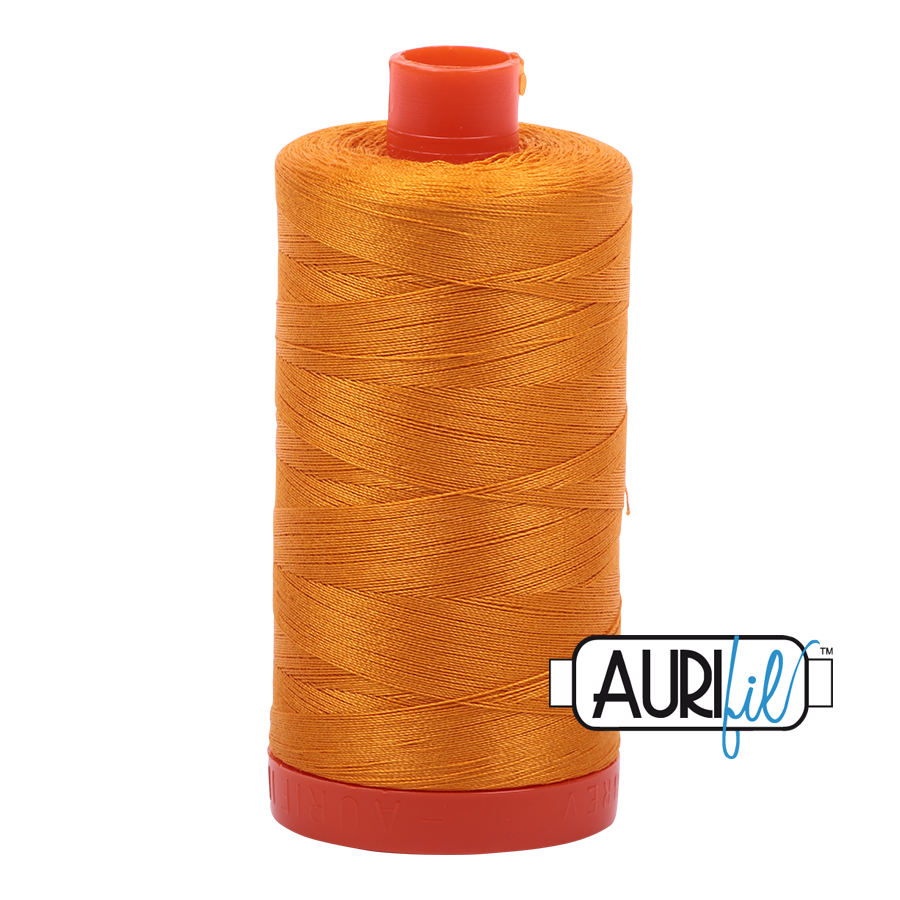 Aurifil Cotton Mako Thread - 50wt - 1300m Spool - Yellow Orange - MK50SC6 2145