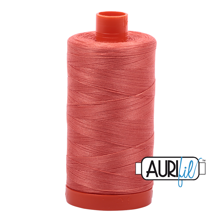 Aurifil Cotton Mako Thread - 50wt - 1300m Spool - Salmon - MK50SC6 2225
