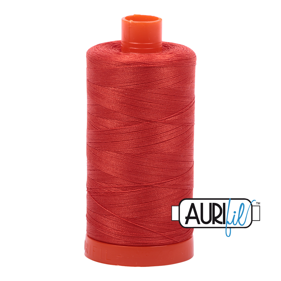 Aurifil Cotton Mako Thread - 50wt - 1300m Spool - Red Orange - MK50SC6 2245