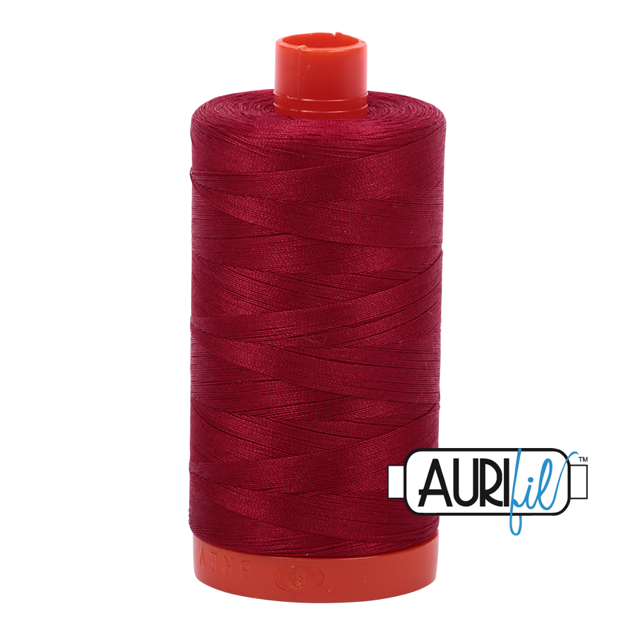 Aurifil Cotton Mako Thread - 50wt - 1300m Spool - Red Wine - MK50SC6 2260