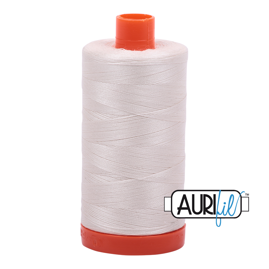 Aurifil Cotton Mako Thread - 50wt - 1300m Spool - Muslin - MK50SC6 2311