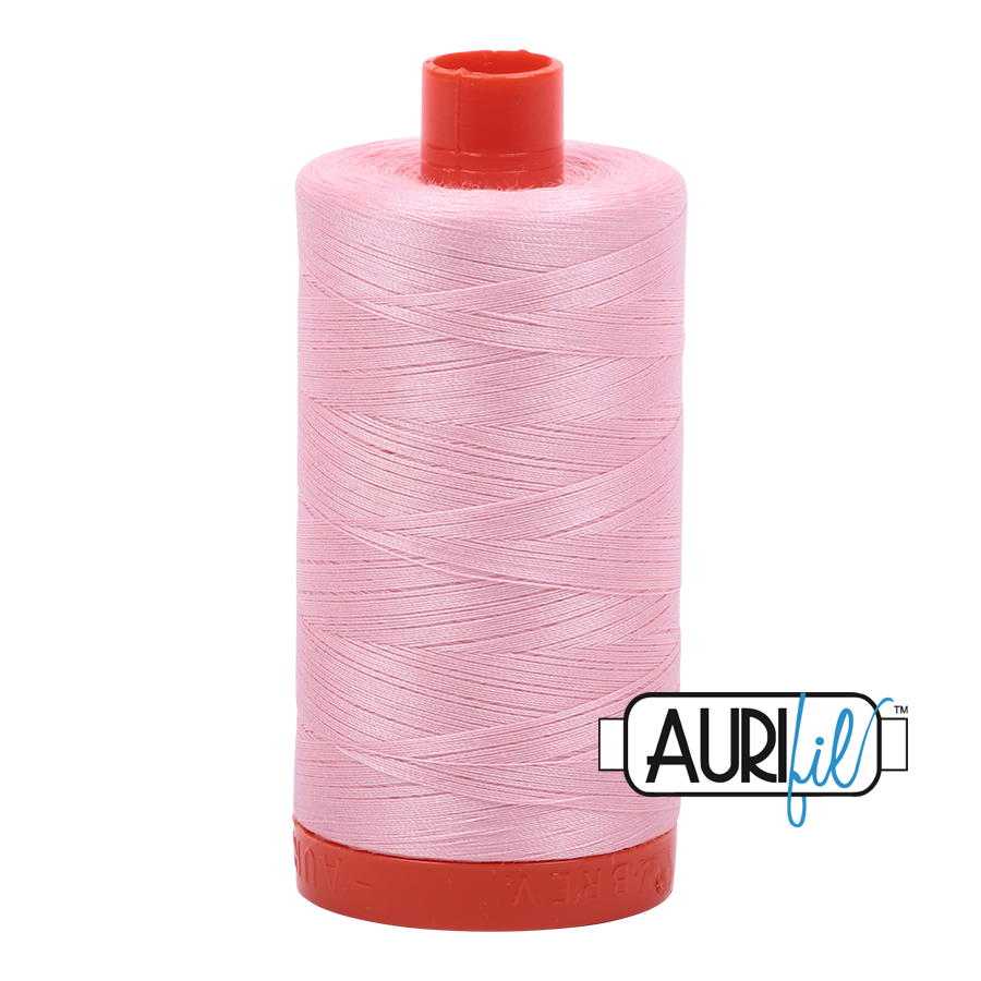 Aurifil Cotton Mako Thread - 50wt - 1300m Spool - Baby Pink - MK50SC6 2423