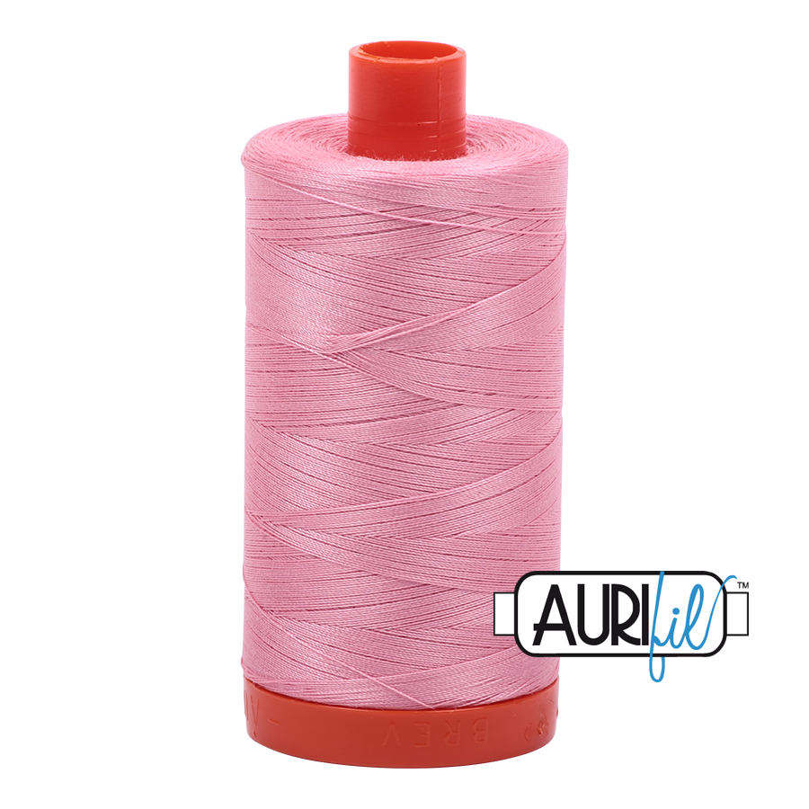 Aurifil Cotton Mako Thread - 50wt - 1300m Spool - Bright Pink - MK50SC6 2425