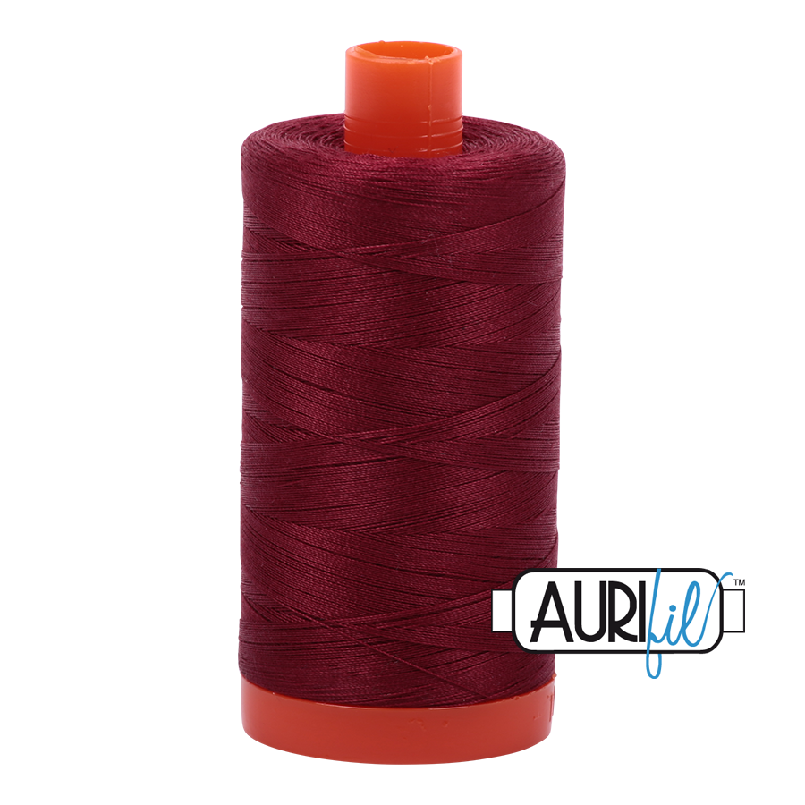 Aurifil Cotton Mako Thread - 50wt - 1300m Spool - Dark Carmine Red - MK50SC6 2460