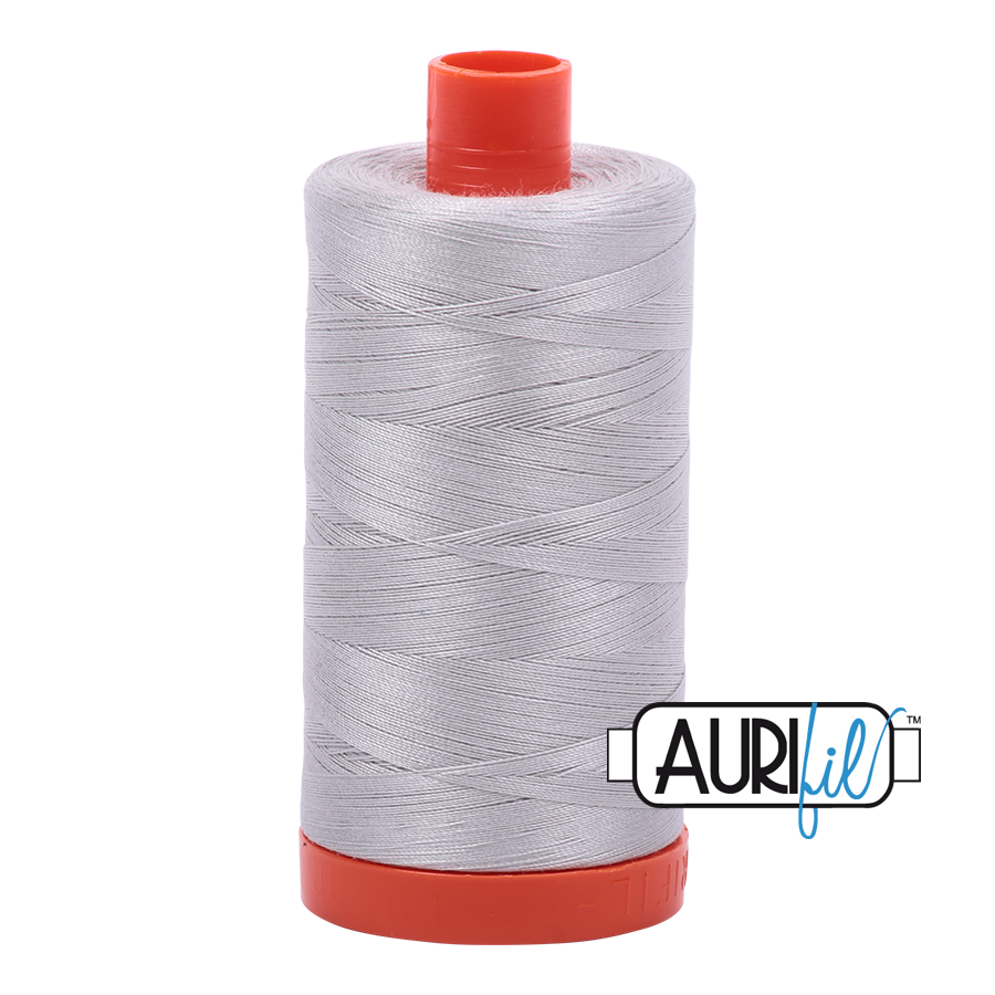 Aurifil Cotton Mako Thread - 50wt - 1300m Spool - Aluminum - MK50SC6 2615