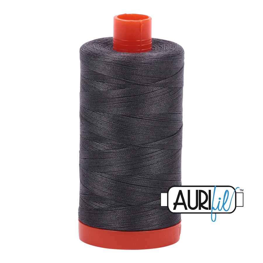 Aurifil Cotton Mako Thread - 50wt - 1300m Spool - Dark Pewter - MK50SC6 2630