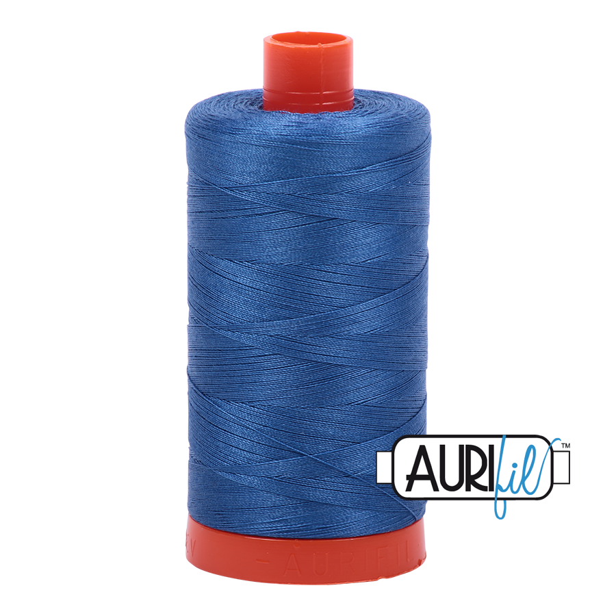 Aurifil Cotton Mako Thread - 50wt - 1300m Spool - Delft Blue - MK50SC6 2730