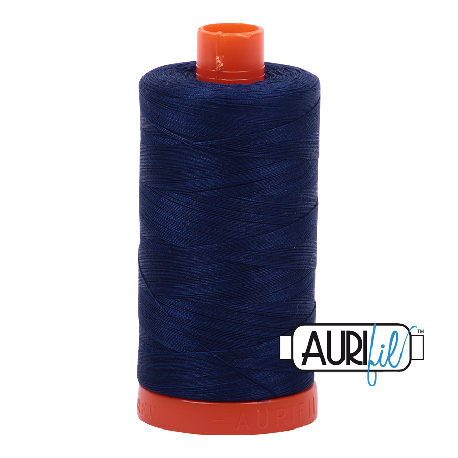Aurifil Cotton Mako Thread - 50wt - 1300m Spool - Dark Navy - MK50SC6 2784