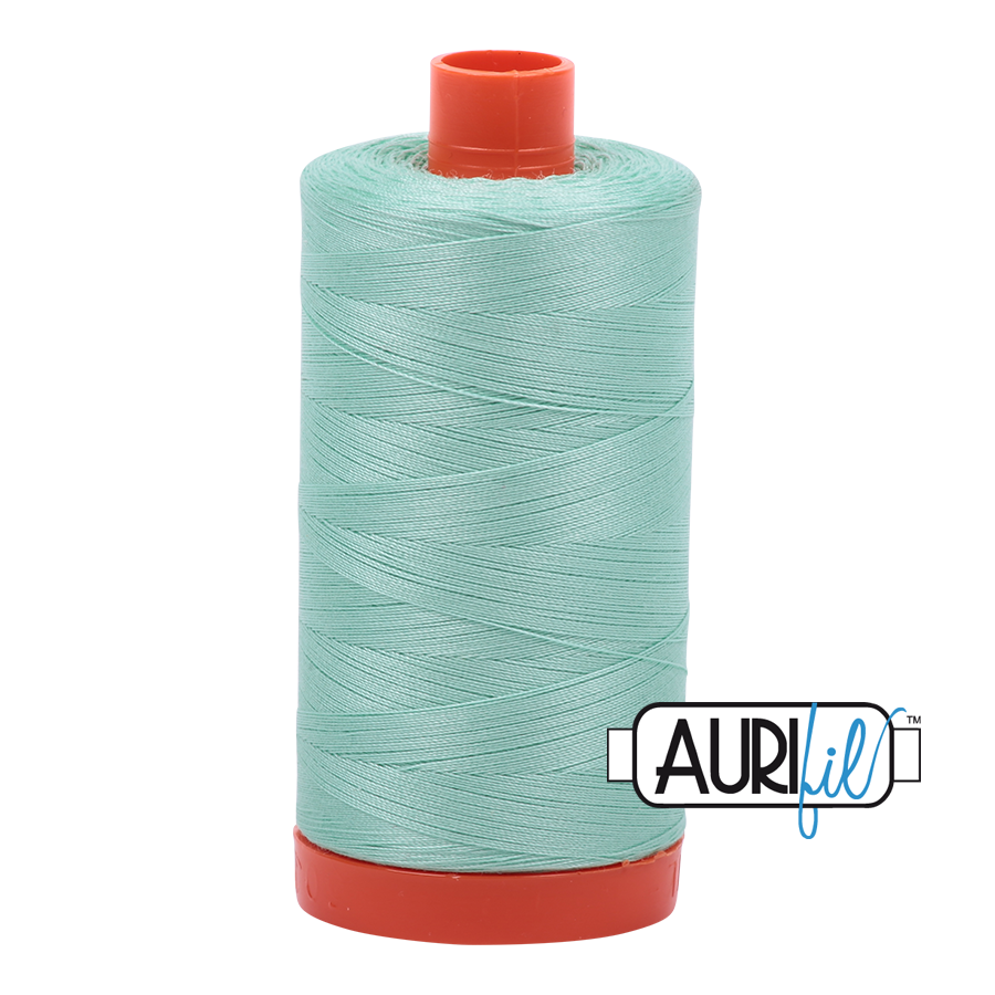 Aurifil Cotton Mako Thread - 50wt - 1300m Spool - Medium Mint - MK50SC6 2835