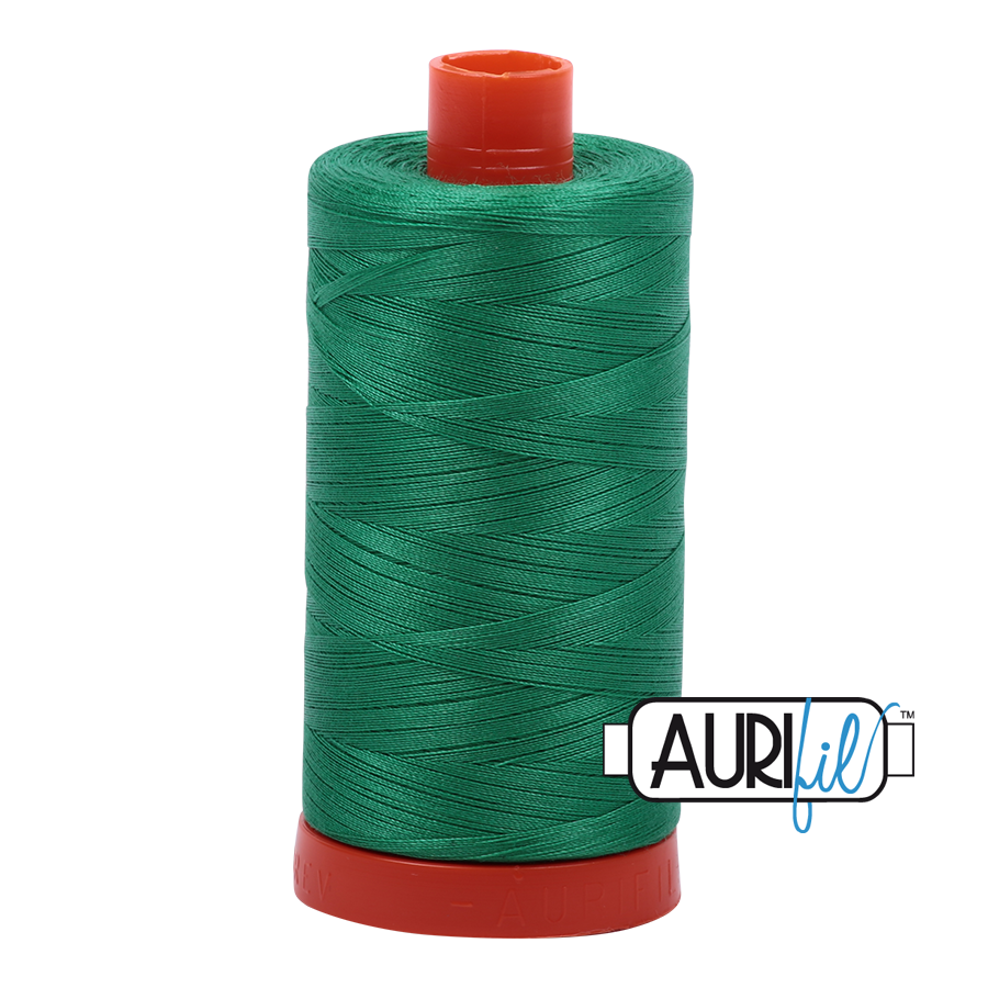 Aurifil Cotton Mako Thread - 50wt - 1300m Spool - Emerald - MK50SC6 2865