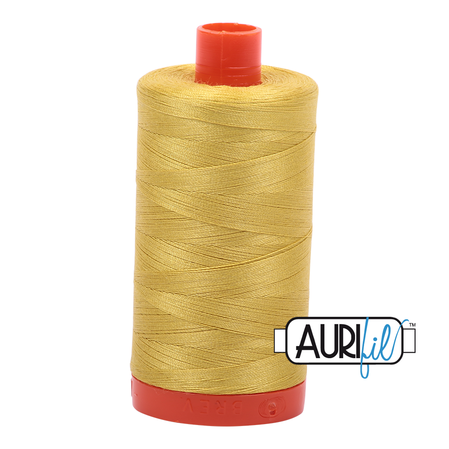Aurifil Cotton Mako Thread - 50wt - 1300m Spool - Gold Yellow - MK50SC6 5015