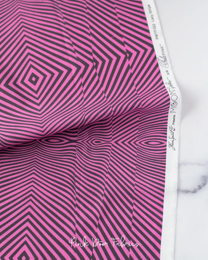 Cotton quilting fabric pattern called 'Lazy Stripe in Dusk'. Part of the 'Moon Garden' fabric collection. Designed by Tula Pink for fabric company Free Spirit Fabrics. SKU: PWTP022.DUSK. 44-45 inch width.